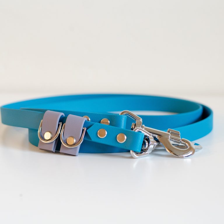 3/4" hands free leash in ocean and grey